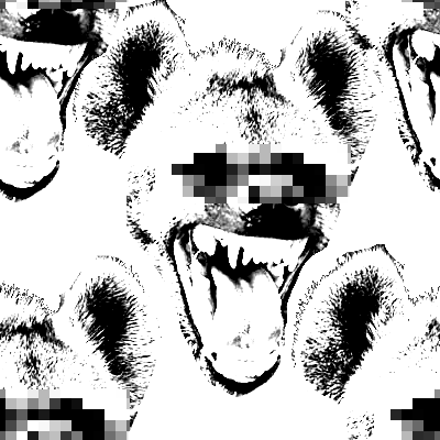 censored hyena face