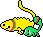 yellow and teal lizards from rhythm heaven.